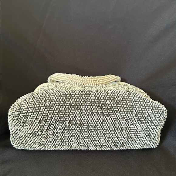 Rare Find Vintage Reversible Black and Ivory Beaded Satchel Purse Handbag - Picture 7 of 12